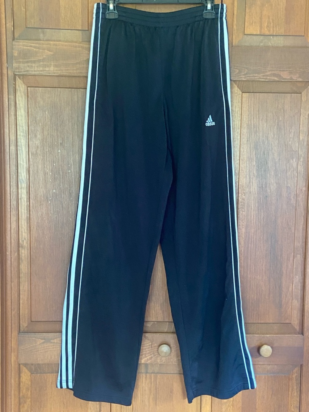 adidas Black Joggers with White Side Stripes
